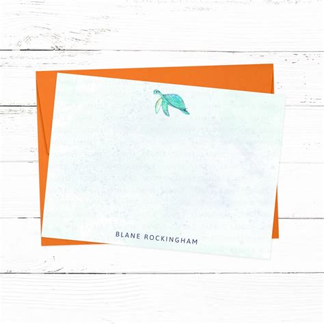 Sea Turtle Stationery Note Cards Etsy
