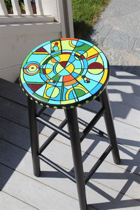 Painted wooden chairs whimsical painted furniture hand painted furniture funky furniture colorful furniture kids furniture painted dressers painted tables decoupage furniture. Hand painted stool | Whimsical painted furniture ...