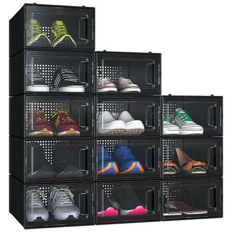 Yitahome 12pcs Shoe Box Storage Organizer Stackable Sneaker Case