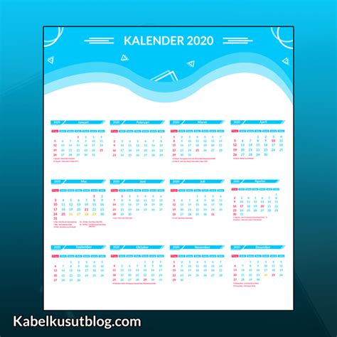 Download Kalender 2020 Lengkap Dengan Tanggal Merah