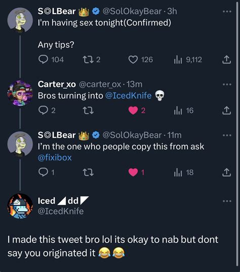 Iced Dd On Twitter Mfs Down So Bad They Copying My On Brand Sex Tweets