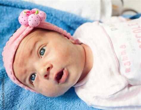 Portrait Of A Newborn Baby Girl Stock Foto Adobe Stock