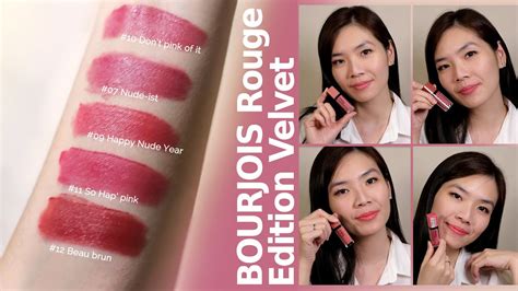 Bourjois Rouge Edition Velvet Swatches And Review Youtube