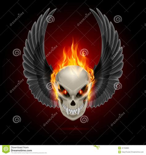 Flaming Mutant Skull Stock Vector Illustration Of Fang 41750883