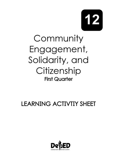 Csc 1 Quarter 4 Community Engagement Solidarity And Citizenship