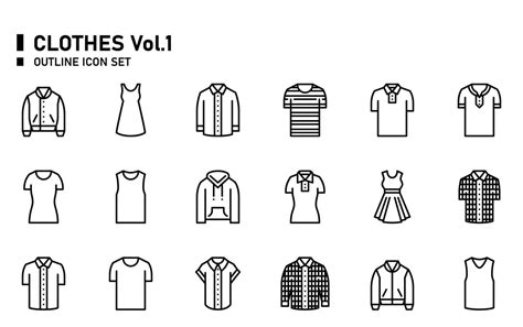 Clothes Outline Icon Set 6636015 Vector Art At Vecteezy