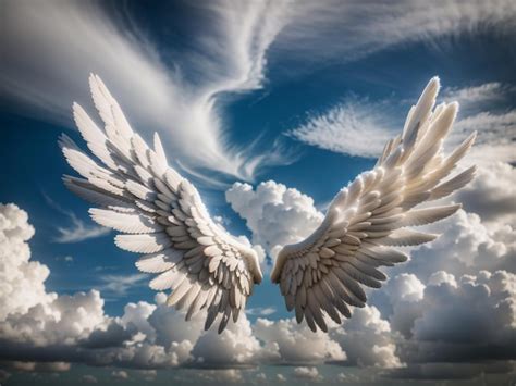 Premium Ai Image Angel Wings Formed From Clouds Captured In Seven