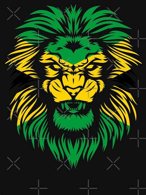 Jamaican Flag Rasta Lion Head T Shirt By Goodspy Redbubble