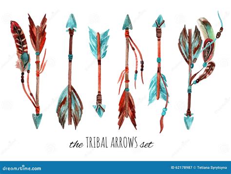 Watercolor Tribal Arrows Stock Illustration Illustration Of Hand