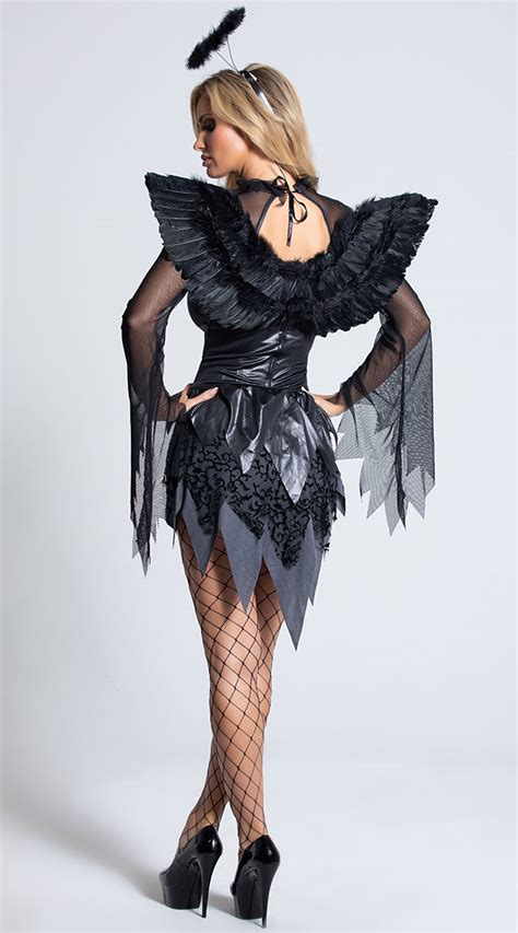 Fallen Angel Costume Black Angel Costume Scary Womens Angel