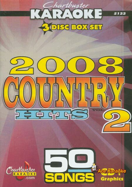 chartbuster karaoke cdg 3 disc pack cb5122 2008 country hits vol 2 cdg