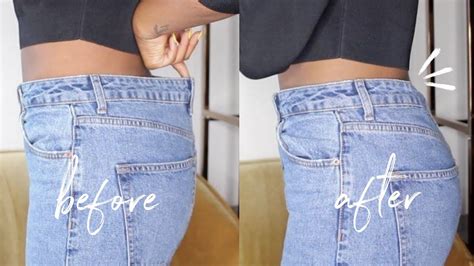 ️ Diy Downsize Waist Of Jeans No Gap In Back Elastic Method Youtube