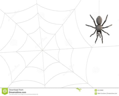 Spider Hanging On Web 3d Stock Illustration Illustration Of