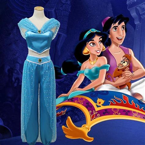 Women Aladdin Jasmine Princess Costume Fancy Dress Up Carnival Halloween Cosplay Party Outfit