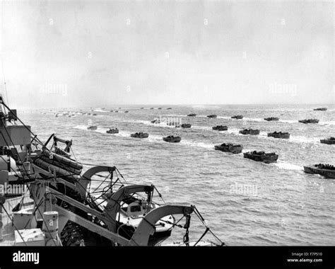 Photograph Of Allied Landing Craft Underway To The Beaches Of Normandy