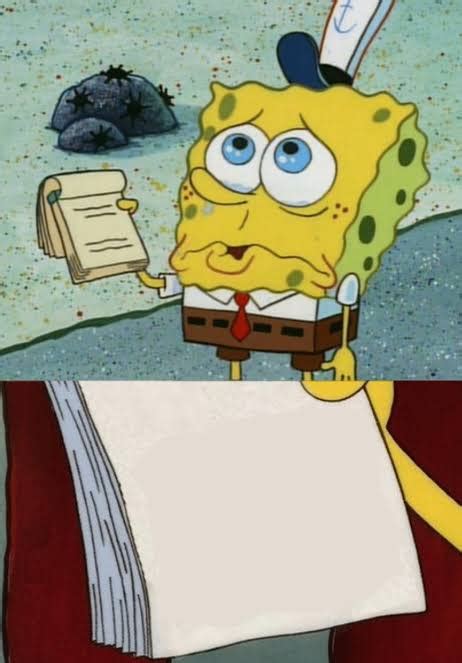 Crying Spongebob Note Blank Template Imgflip