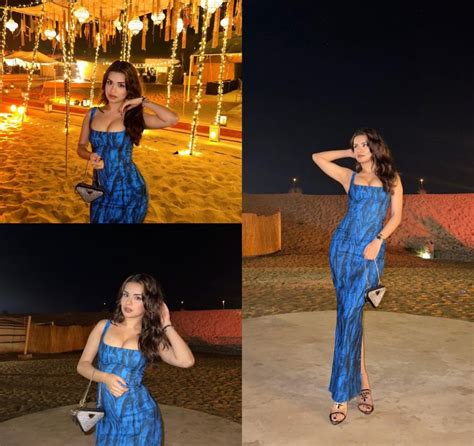 Arabian Nights Avneet Kaur Turns Bold In Fitted Printed Blue Dress