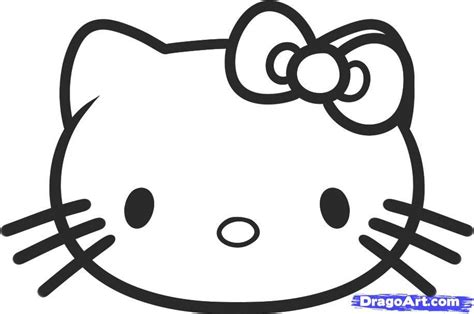 First, sketch out an oval figure at the top of our sheet of paper. drawing for kids hello kitty - Clip Art Library
