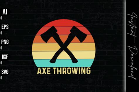 vintage retro style axe throwing graphic by vecstockdesign · creative fabrica