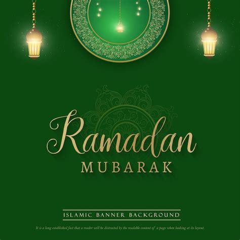 Premium Vector Ramadan Kareem Green Background Islamic Social Media