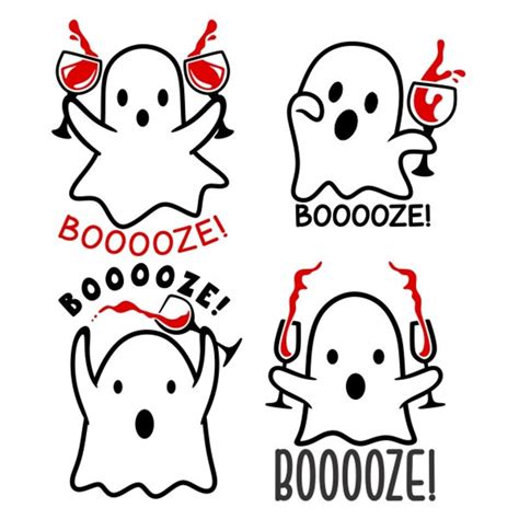 Booooze Booze Halloween Wine Ghost Cuttable Design Png Dxf Svg Etsy