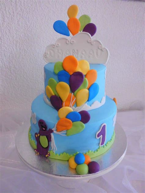 Barney And Balloons First Birthday Cakes Cake Birthday Cake