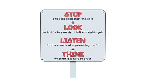 Sign Stop Look Listen Think Road Safety Playworks