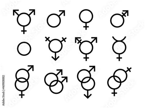 Fototapeta A Set Of Gender Symbols Icons Of Different Sexual