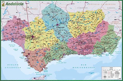 Map Of Andalusia Spain Poster Andalucia Espagna Spanish