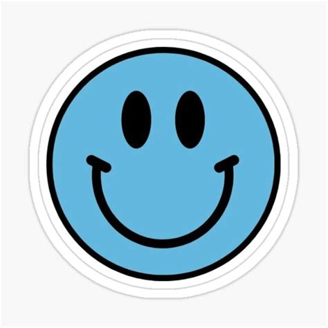 Blue Happy Face Sticker By Lel1dancer Redbubble