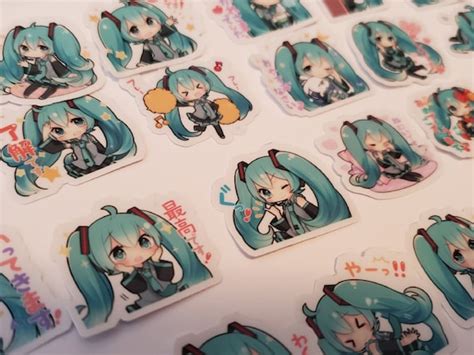 Chibi Miku Hatsune Stickers Etsy