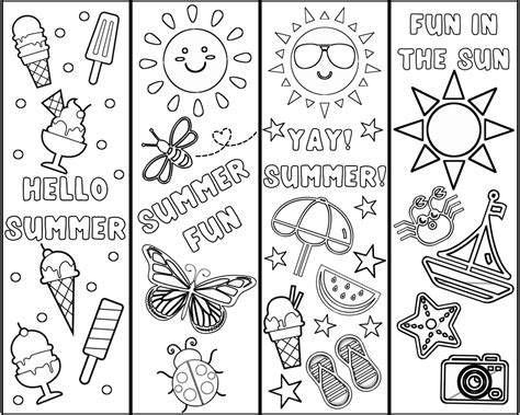 Cute Free Printable Bookmarks To Color For Kids (Summer Fun)  Cassie