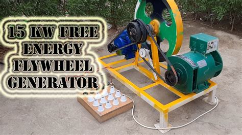 How To Make 15 Kw Free Energy Flywheel Generator With Alternator 3 Hp Electric Motor Youtube