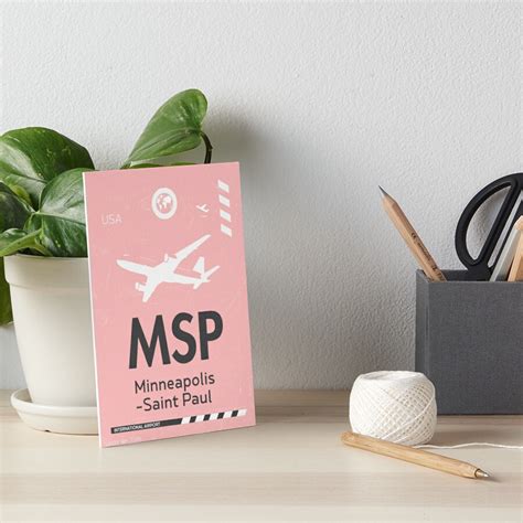Msp Minneapolis Saint Paul Airport Tag Art Board Print By Aviators