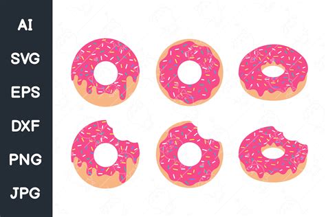 Donut Svg Donut Bundle Pink Donut Icing Svg For Cricut