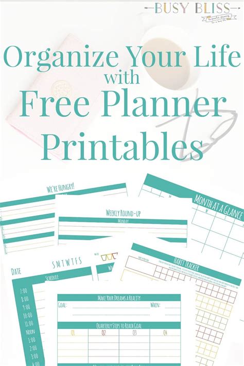 Organize Your Life With These Free Planner Printables Busy Bliss