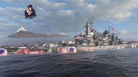 World Of Warships Iowa American Battleship Tier Ix Anime Skin Youtube