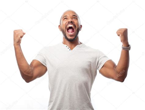 Young Cool Black Man Celebrating Sign Stock Photo By ©kues 62141577