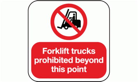 Forklift Trucks Prohibited Beyond This Point Floor Marker Sign Safety