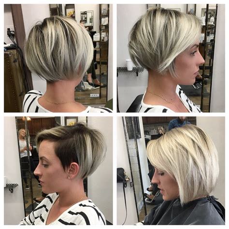 Sleek Undercut Pixie Bob With Blonde Balayage The Latest