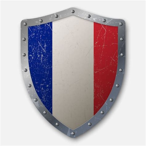 Antiguo Escudo Con Bandera De Francia Vector Premium