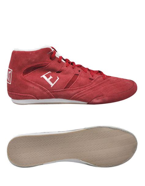 Professional Suede Boxing Lo Top Shoe By Everlast Boxing Colour Red