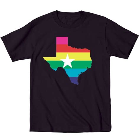 Texas Gay Pride Star Rainbow Flag Lgbtq Equal Rights Novelty Mens T
