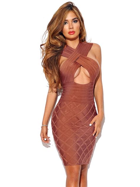Bandage Dress New Summer Celebrity Halter Low Bosom Sexy Hollow Out Strapless Dresses Party In