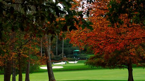 The No 12 Green Is Seen Through Trees During Practice Round 3 For The