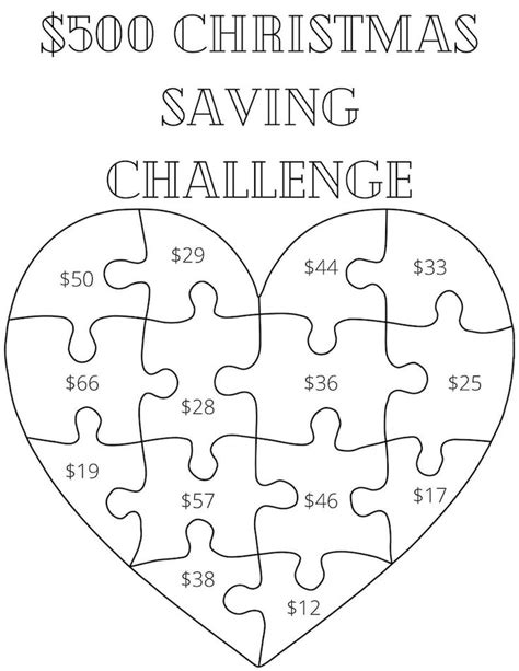 Money Savings Challenge Printable Save 500 In 14 Weeks Etsy Money
