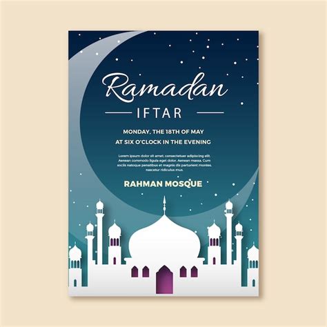 Premium Vector Ramadan Iftar Invitation Template