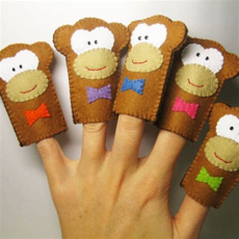 5 Little Monkeys Finger Puppets Kid Crave Finger Puppet Patterns