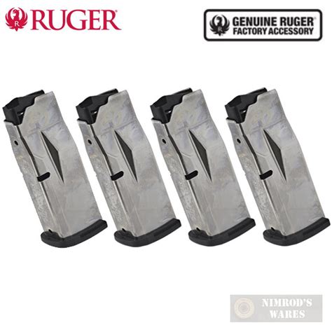 Ruger Max 9 9mm 10 Round Magazines 4 Pack Flush Extended Floorplates
