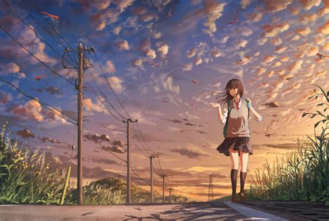 Anime Girl Going To School Hd Anime 4k Wallpapers
